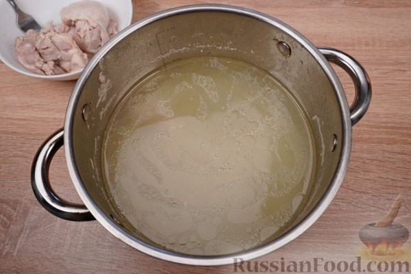 Куриный суп с брокколи и цветной капустой